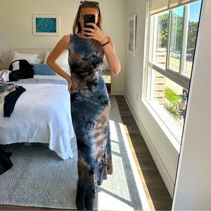 Blue/Black/Blue Tie Dye Dress